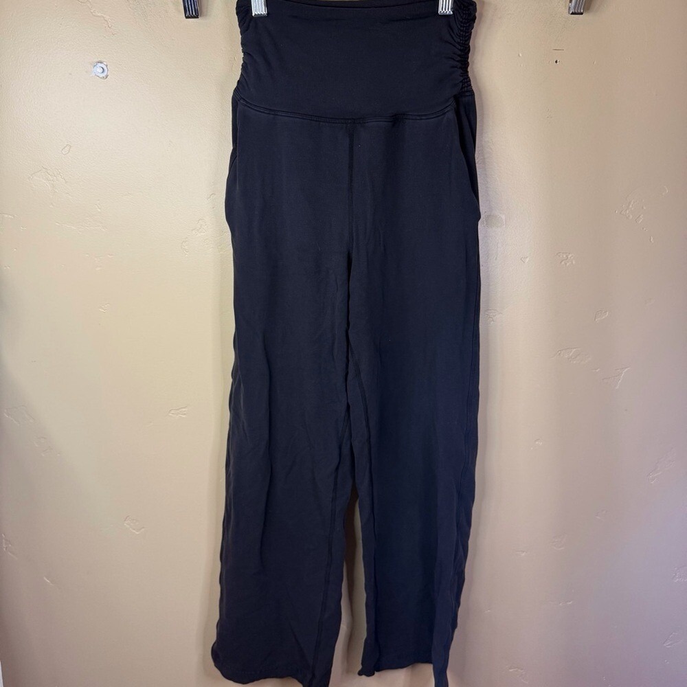Lululemon RARE‎ Take It Easy High Waisted Black Leggings Size 2 Active Wide Leg - Picture 2 of 10